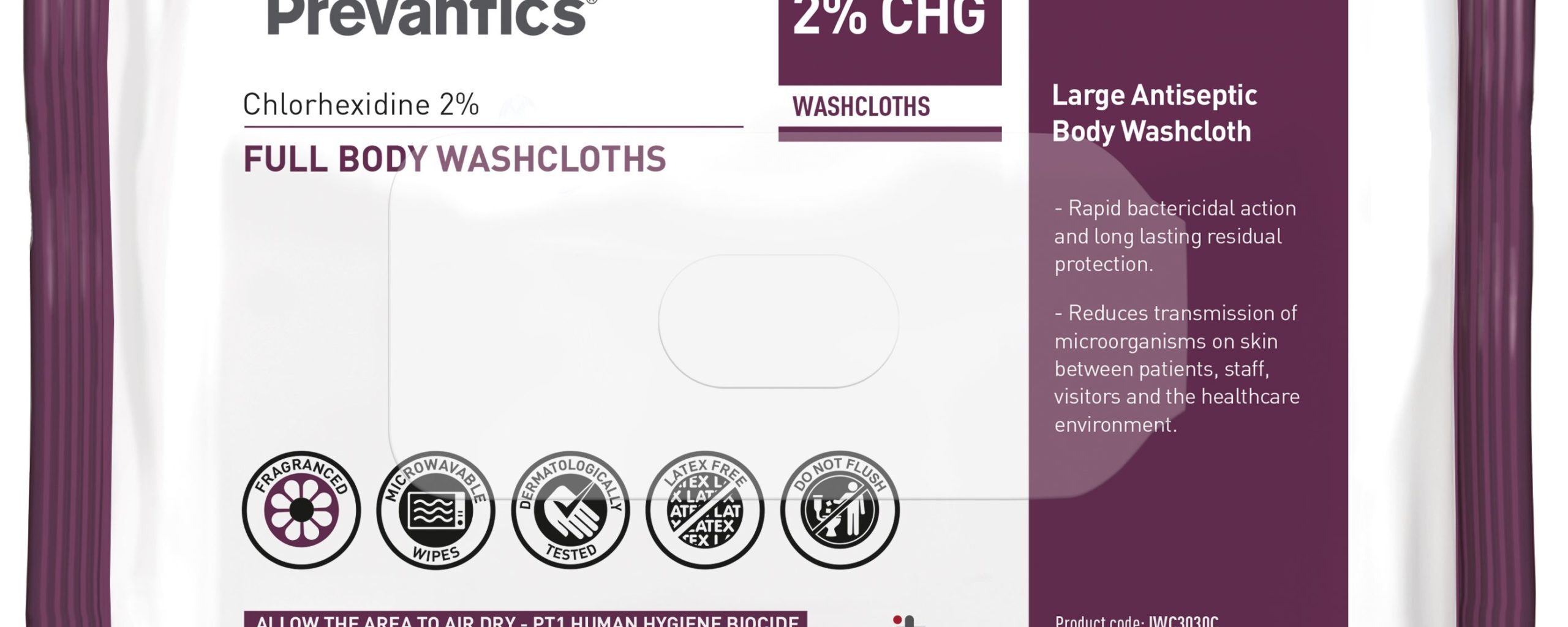 Prevantics® 2% CHG full Body Washcloths