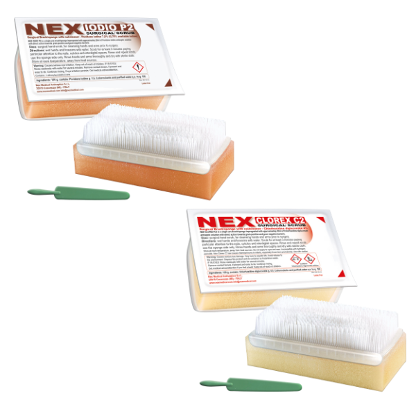 Nex SURGICAL Scrub Brushes with Nail Pick