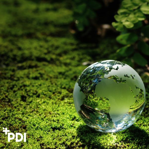 A green space with a clear sphere with the countries on the globe opaqued so that they are visible to show How we’re taking steps towards a more sustainable future for healthcare