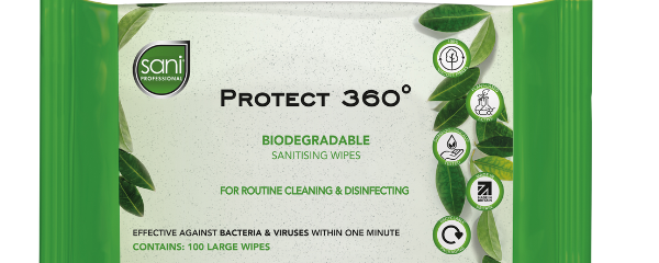 Protect 360°- Biodegradable Sanitising wipes. Fragance free