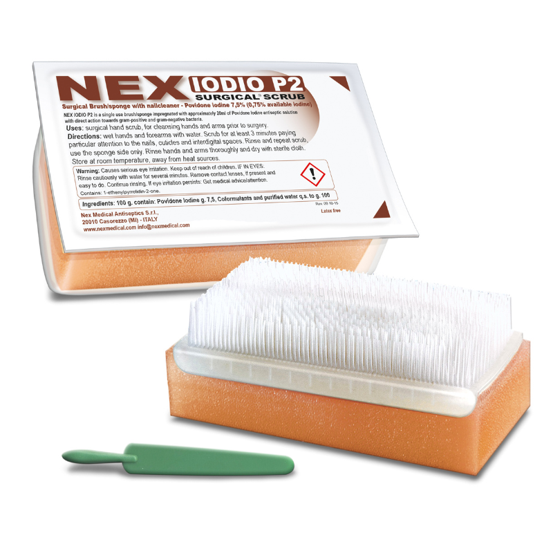 Nex IODIO P2 Surgical Scrub Brush (7.5% PVP-I)