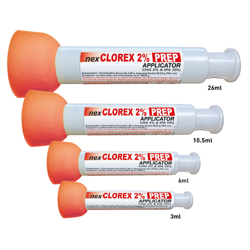 Nex CLOREX 2% PREP Applicators (Tinted)